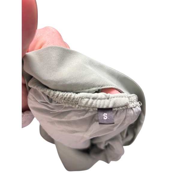 Sage Green Square Neck Ruffle Sleeve Maxi Dress Tie Back Cutout Summer Vacation - Picture 7 of 7